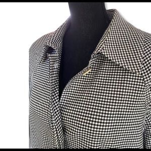 PANACHE' Vintage rain long trenchcoat xl black and white checked LIKE NEW